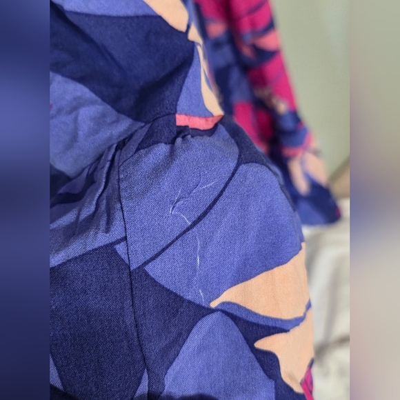 Anthroplogie (ATL) Purple Botanical Hi Low Santa Cruz Flutter Sleeve Dress Sz L - Picture 11 of 16